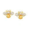 Ross-simons Citrine And . Diamond Bee Earrings In 14kt Yellow Gold In Gold