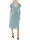 Ralph Lauren Womens Belted Calf Midi Dress In Multi