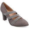 Journee Collection Collection Women's Comfort Narrow Width Loren Pump In Grey