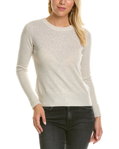 Autumn Cashmere Pearl Stud Cashmere Sweater In Grey