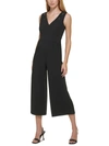 Calvin Klein Womens Sleeveless Crop Jumpsuit In Black