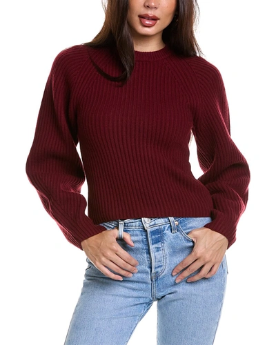 Theory Structured Wool Sweater In Red