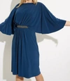 Joseph Ribkoff Flutter Sleeve Dress Style 224257 In Nightfall In Blue