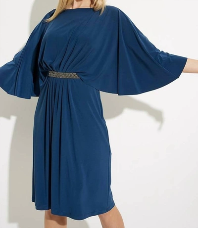 Joseph Ribkoff Flutter Sleeve Dress Style 224257 In Nightfall In Blue