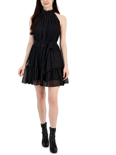 Taylor Womens Lace Halter Cocktail And Party Dress In Black