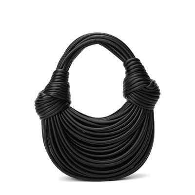 Tiffany & Fred Paris Smooth Leather String Bag In Black