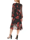 Tommy Hilfiger Plus Womens Floral Belted Midi Dress In Multi