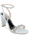 BADGLEY MISCHKA TASMINE WOMENS SQUARE TOE ANKLE STRAP PUMPS