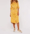 APRICOT FLORAL DRESS IN MUSTARD/YELLOW