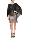 SLNY WOMENS CHIFFON SEQUINED COCKTAIL AND PARTY DRESS