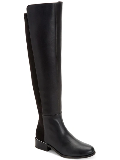 Alfani Women's Ludlowe Over-the-knee Boots, Created For Macy's Women's Shoes In Black Leather/ Micro