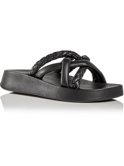 Ash Vanessa Braided-strap Platform Slides In Black