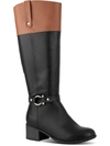 Karen Scott Vickyy Womens Faux Leather Block Heel Knee-high Boots In Brown