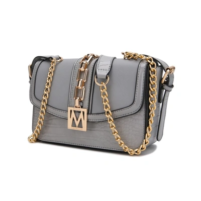 Mkf Collection By Mia K Wendalyn Vegan Leather Crossbody Handbag In Grey