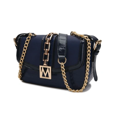 Mkf Collection By Mia K Wendalyn Vegan Leather Crossbody Handbag In Blue