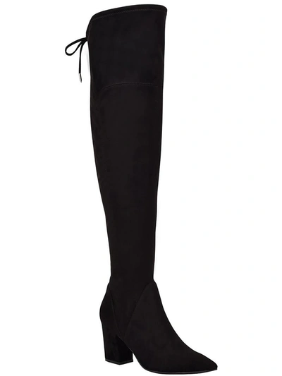 Marc Fisher Reda Womens Faux Suede Cold Weather Over-the-knee Boots In Black