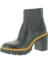 Dolce Vita Caster H2o Black Leather Platform Ankle High Heel Boots In Black