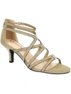Bella Vita Karlette Womens Strappy Glitter Gladiator Sandals In Beige