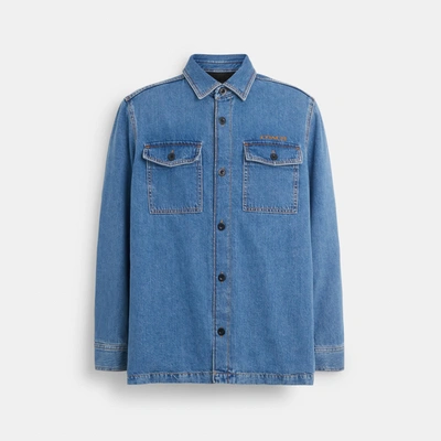 Coach Outlet Denim Overshirt In Blue