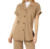 LYSSÉ VALLEY ELASTICATED WAIST JACKET IN PECAN