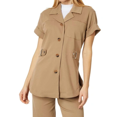 Lyssé Valley Elasticated Waist Jacket In Pecan In Beige