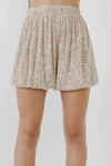 English Factory Sequin Shorts In Ivory In Multi