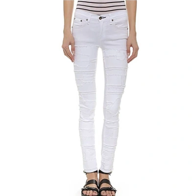 Rag & Bone Torn Skinny Jean In White