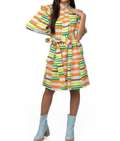 Crosby By Mollie Burch Maisie Dress In Retro Stripe In Multi