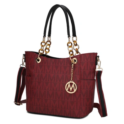 Mkf Collection By Mia K Kissaten Milan "m" Signature Tote Handbag In Red