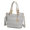 Mkf Collection By Mia K Kissaten Milan "m" Signature Tote Handbag In White