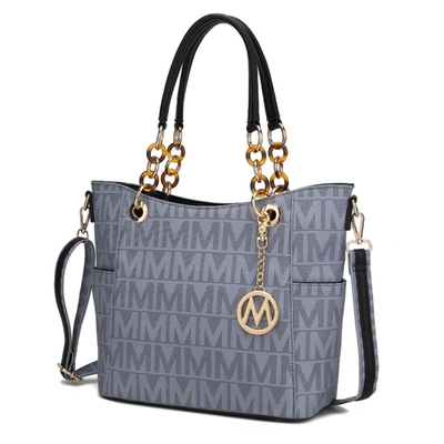 Mkf Collection By Mia K Kissaten Milan "m" Signature Tote Handbag In Grey