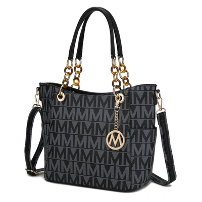 Mkf Collection By Mia K Kissaten Milan "m" Signature Tote Handbag In Black