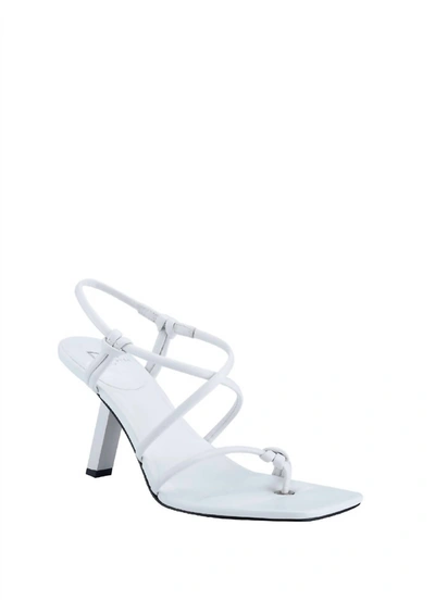 Marc Fisher Gadella Heeled Sandal In White Leather