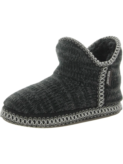 Muk Luks Womens Knit Cozy Ankle Boots In Black