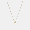 Coach Outlet Interlocking Open Circle Pearl Pendant Necklace In Silver