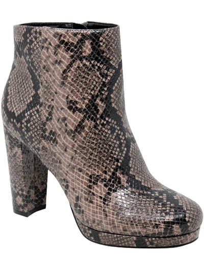 Charles By Charles David Chasen Womens Faux Leather Animal Print Ankle Boots In Grey