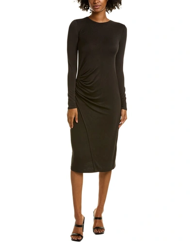 Vince Gathered Midi Dress In Green