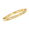 Ross-simons Italian 18kt Yellow Gold Twisted Bangle Bracelet In Multi