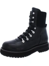 Marc Fisher Ltd Freely Womens Faux Fur Water Resistant Combat & Lace-up Boots In Black