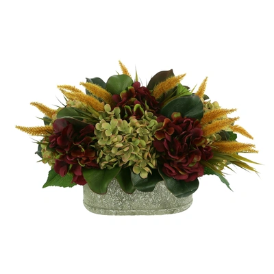 Creative Displays Assorted Hydrangea And Foxtail Fall Floral Display In Burgundy