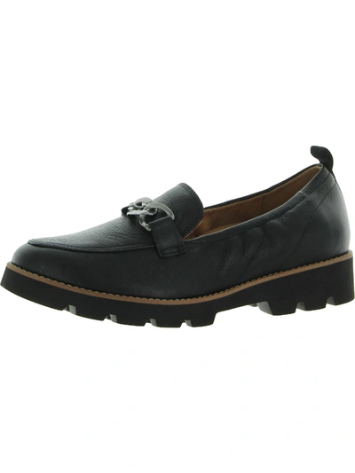 Vionic Cynthia Womens Leather Slip On Loafers In Black