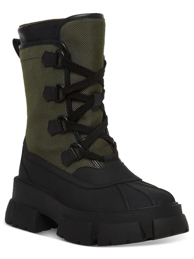 Steve Madden Trench Womens Leather Lace Up Combat & Lace-up Boots In Green