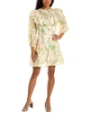 Beulah Belted Mini Dress In Green