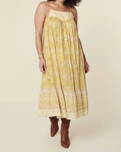 Spell Mossy Strappy Midi Dress In Lemonade In Yellow