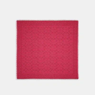 Coach Outlet Signature Oversized Square Scarf In Red