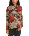 Johnny Was Claret Mock Neck Top In Multi In Multi