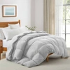 PUREDOWN ULTRA SOFT FABRIC ALL SEASON PREMIUM FEATHER FIBER AND MICROFIBER COMFORTER WITH 360TC LIGHT GREY