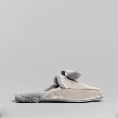 Ted Baker Women's Bhaybe Velvet Moccasin Slippers In Light Grey