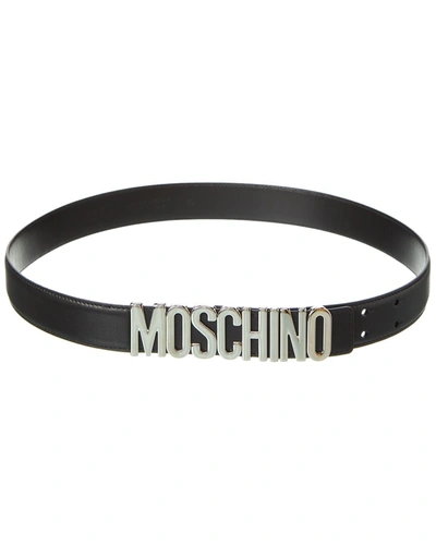 Moschino Leather Belt In Black