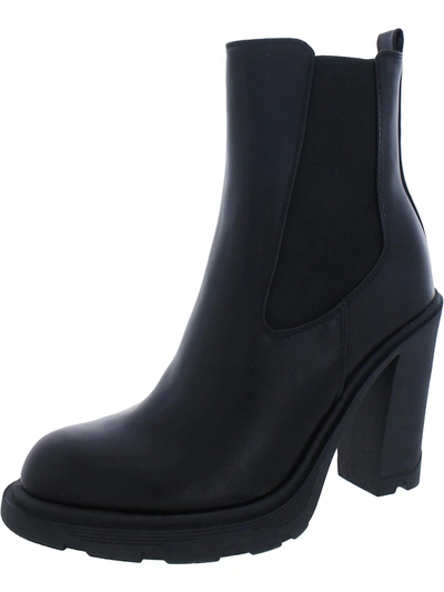 Nine West Ream 3 Womens Faux Leather Heeled Chelsea Boots In Black